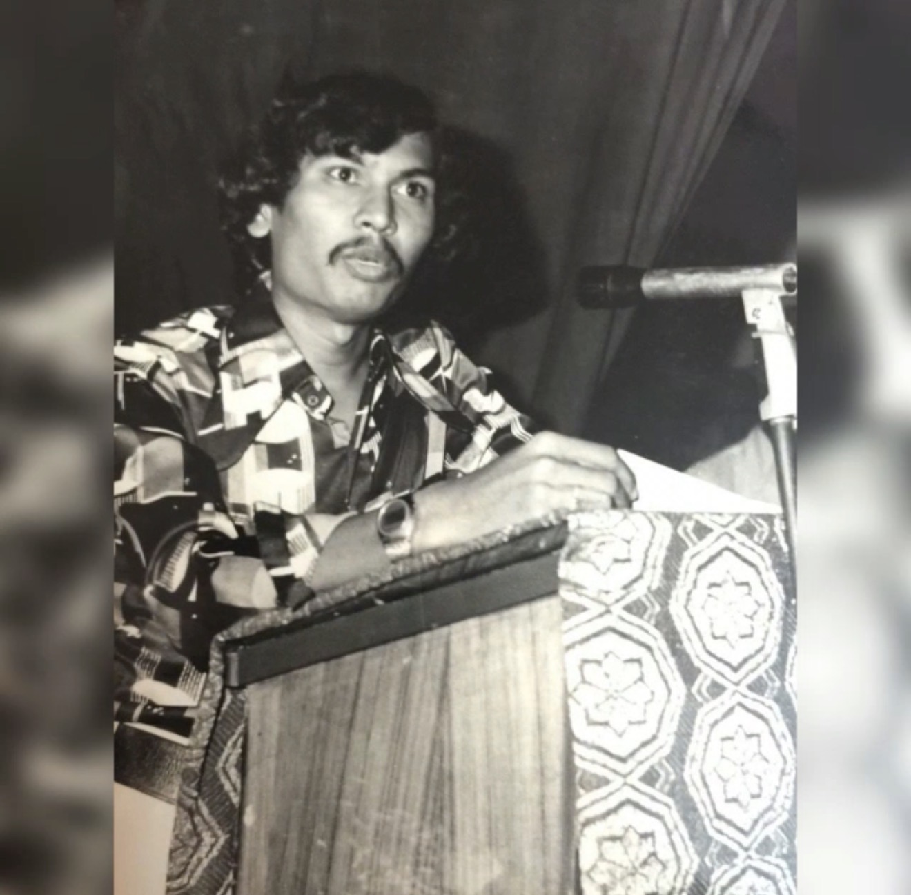 Speaking at a youth gathering — early years.